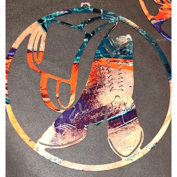 Western-Themed Metal Wall Art Set With Horse Cowboy Boot Designs NEW 8" - Picture 7 of 10